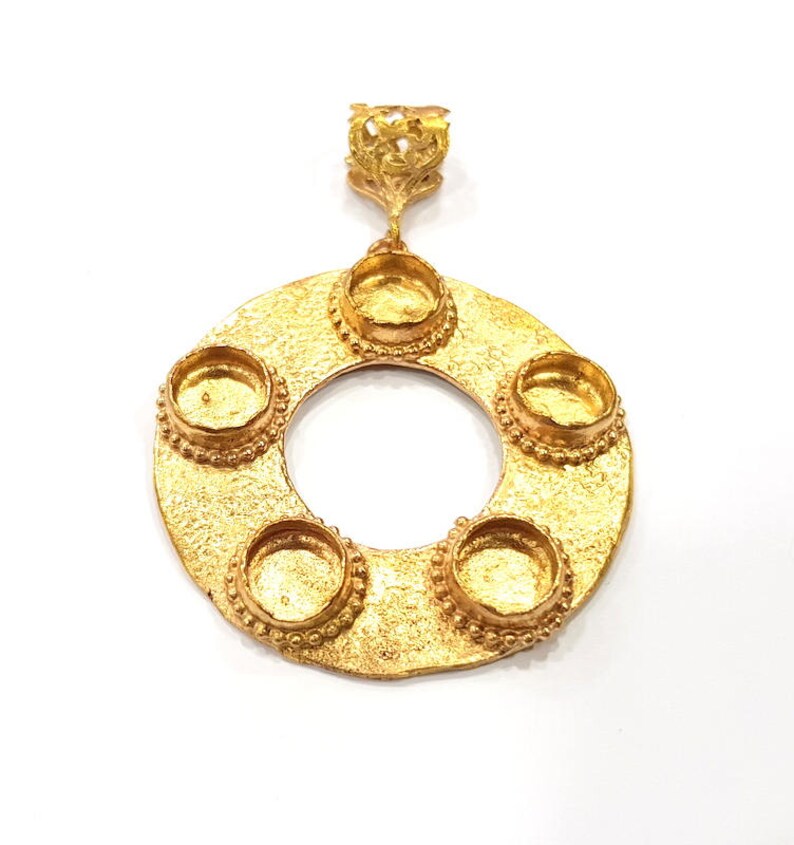 Raw Brass Pendant Blank Mosaic Base Blank inlay Blank Necklace Blank Resin Blank Mountings Cabochon Bezel Base  (10mm blank) G10148
