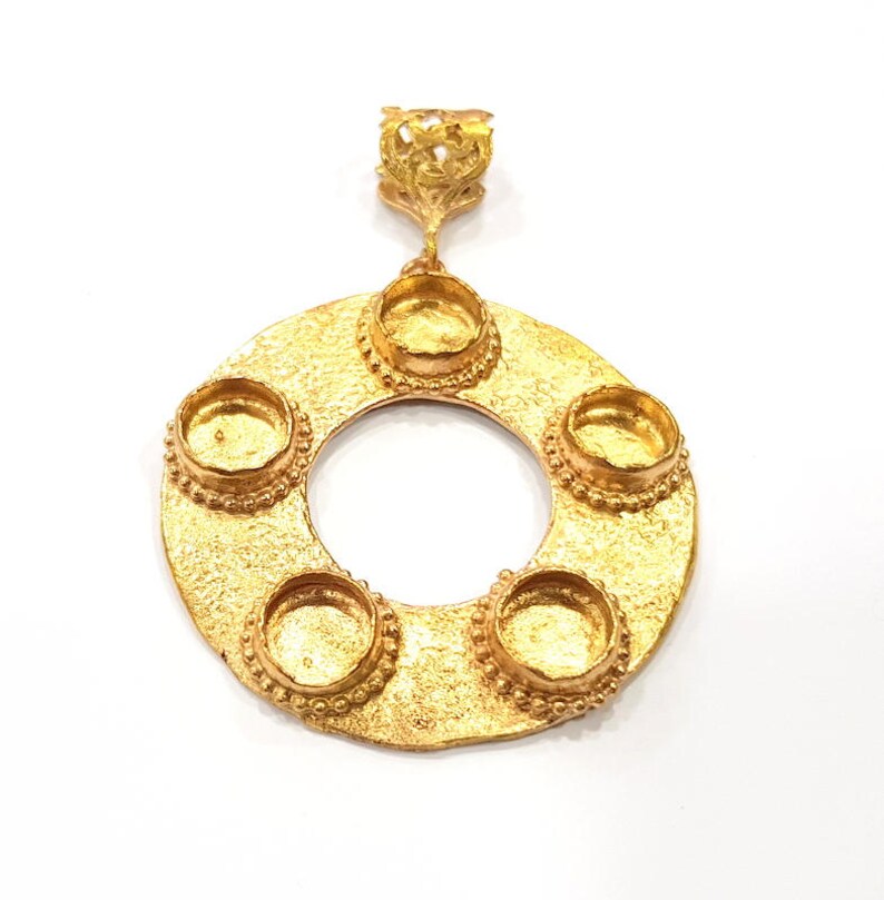 Raw Brass Pendant Blank Mosaic Base Blank inlay Blank Necklace Blank Resin Blank Mountings Cabochon Bezel Base  (10mm blank) G10148