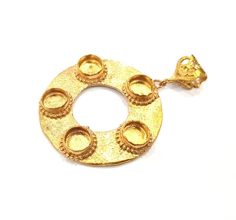 Raw Brass Pendant Blank Mosaic Base Blank inlay Blank Necklace Blank Resin Blank Mountings Cabochon Bezel Base  (10mm blank) G10148