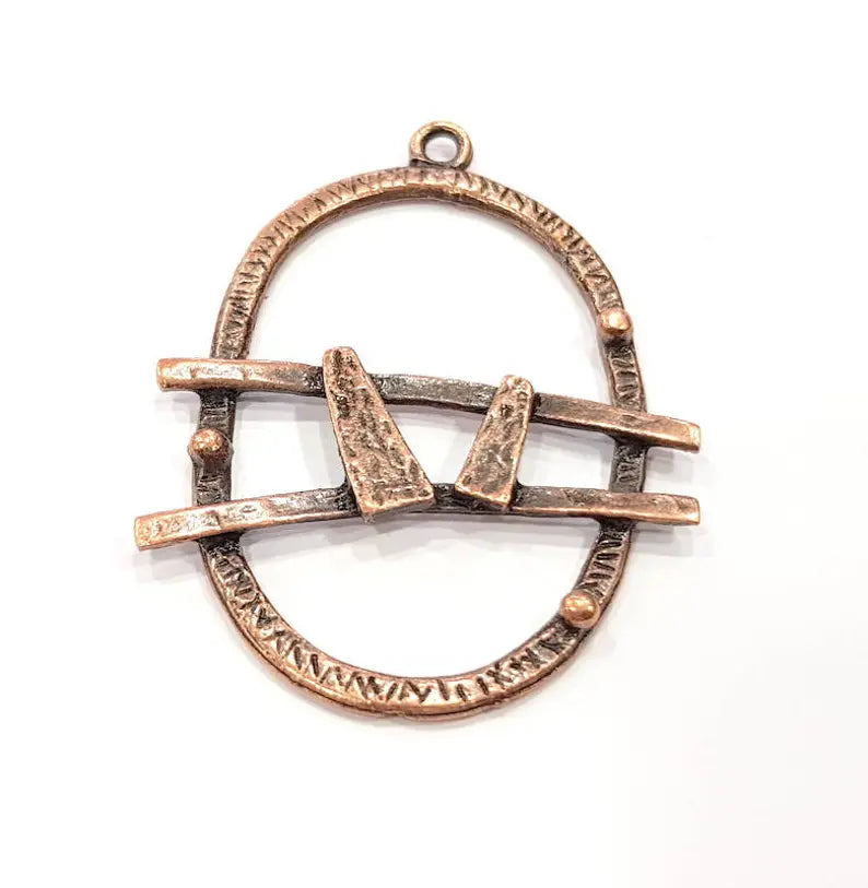 2 Antique Copper Charm Antique Copper Plated Metal (63x46mm) G17847