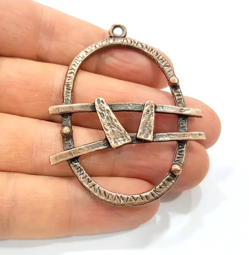 2 Antique Copper Charm Antique Copper Plated Metal (63x46mm) G17847