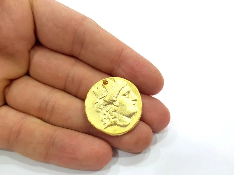 Gold Coin Charms Gold Charms Gold Plated Charms (28 mm) G17866