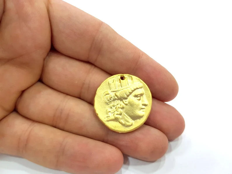 Gold Coin Charms Gold Charms Gold Plated Charms (28 mm) G17866