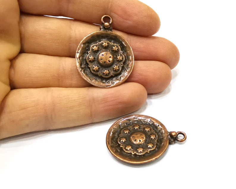 2 Copper Charm Antique Copper Charm (36x28mm) G22194
