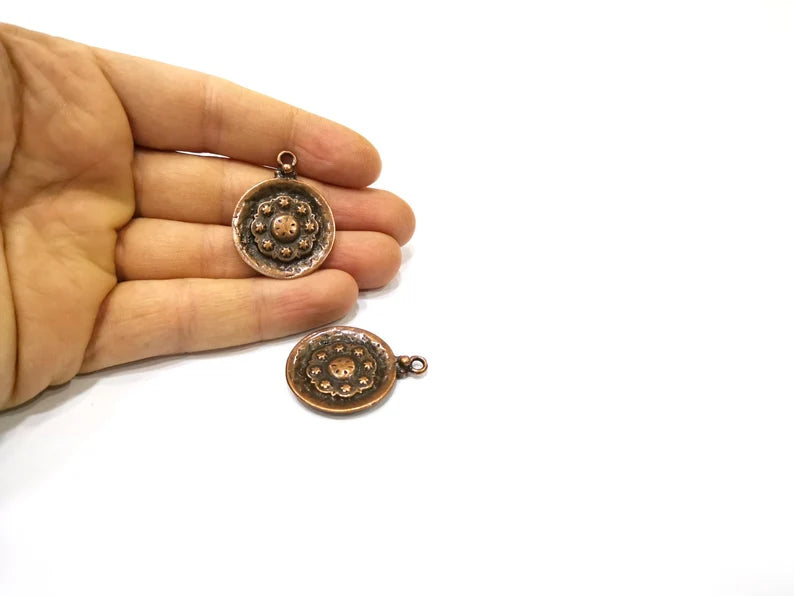 2 Copper Charm Antique Copper Charm (36x28mm) G22194