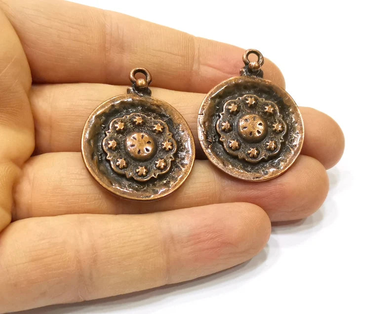 2 Copper Charm Antique Copper Charm (36x28mm) G22194