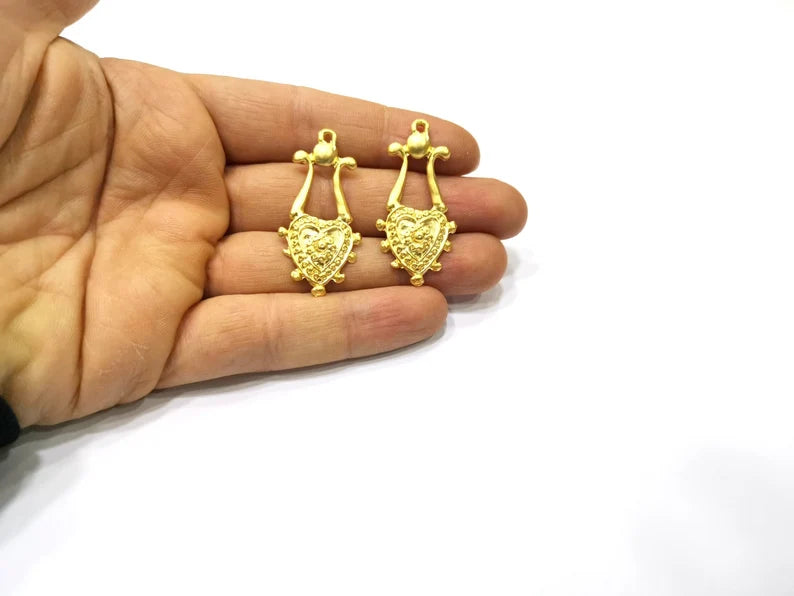 2 Gold Charms Gold Plated Charms (43x21mm) G17849