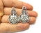 2 Silver Charms Antique Silver Plated Charms (37x22mm) G17785