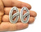 2 Silver Charms Antique Silver Plated Charms (40x23mm) G17787