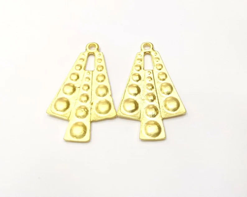 2 Gold Charms Gold Plated Charms (44x25mm) G18122