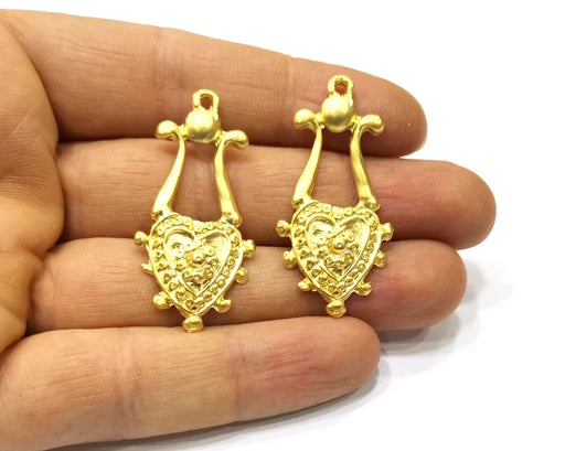 2 Gold Charms Gold Plated Charms (43x21mm) G17849