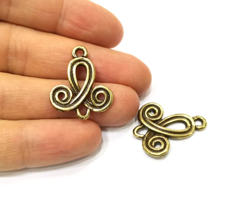 4 Antique Bronze Charm Antique Bronze Plated Charm (28x23mm) G17433