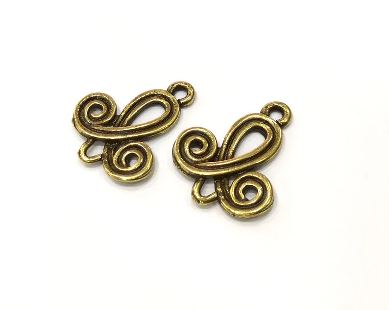 4 Antique Bronze Charm Antique Bronze Plated Charm (28x23mm) G17433