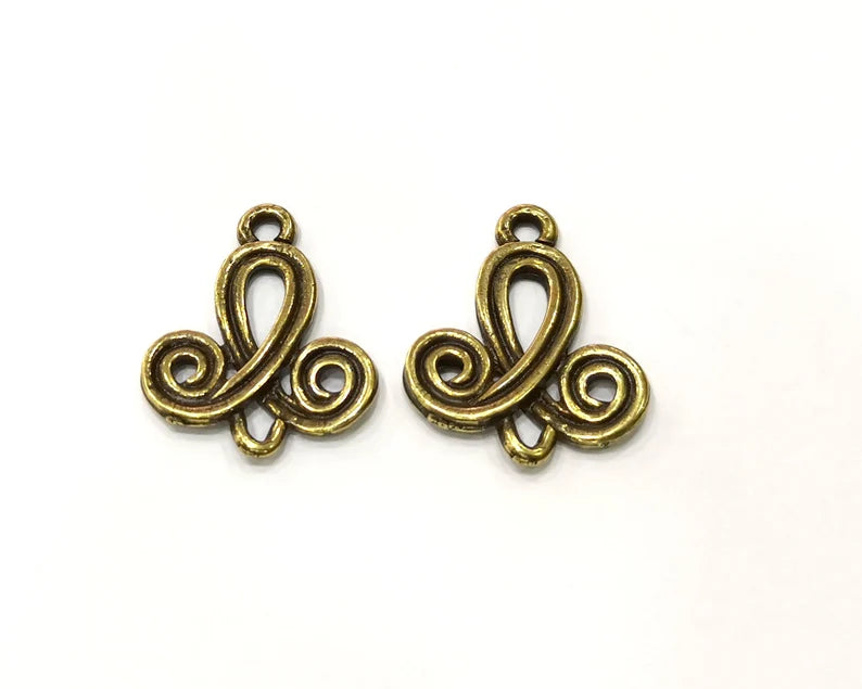 4 Antique Bronze Charm Antique Bronze Plated Charm (28x23mm) G17433