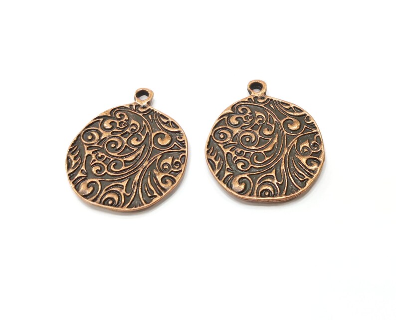2 Copper Charms Antique Copper Plated Charms (30x25mm) G18502