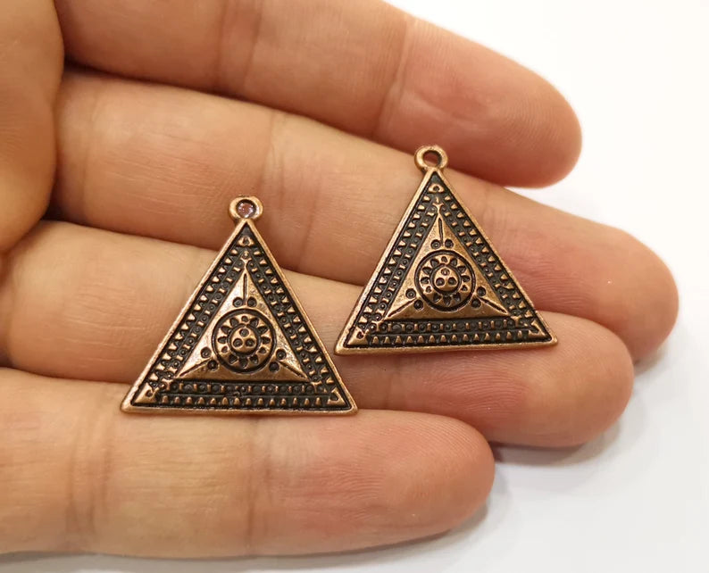 Triangle Copper Charms Antique Copper Plated Charms (27x26mm) G18888