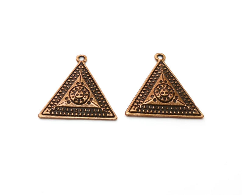 Triangle Copper Charms Antique Copper Plated Charms (27x26mm) G18888