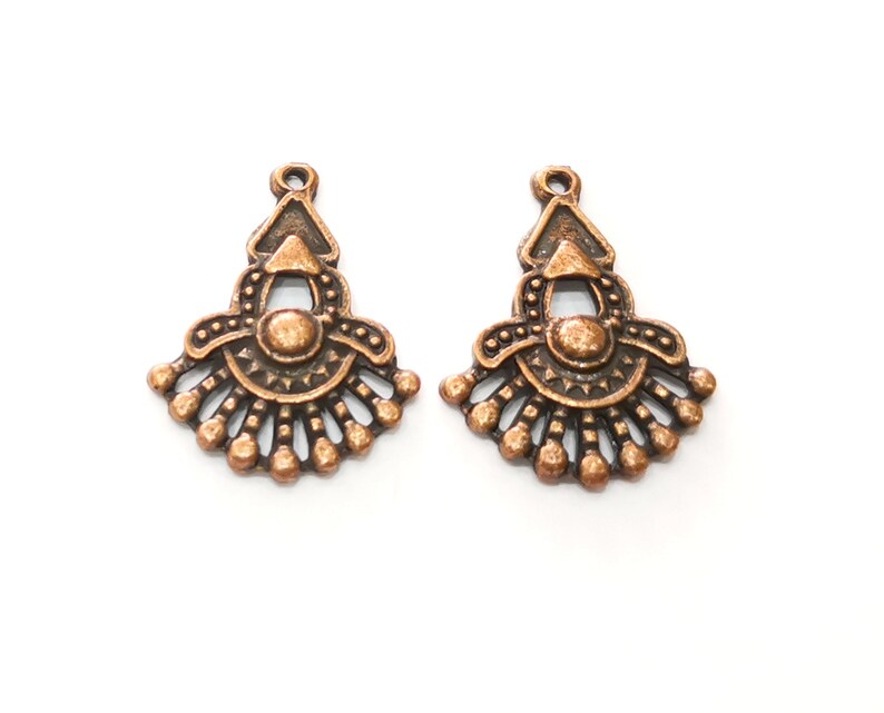 6 Copper Charms Antique Copper Plated Charms (25x18mm) G18727