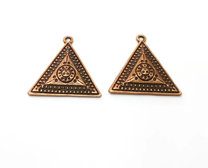 Triangle Copper Charms Antique Copper Plated Charms (27x26mm) G18888