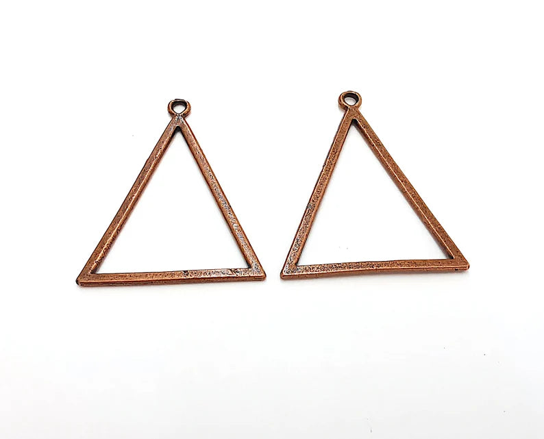 5 Copper Charms Antique Copper Plated Charms (39x31mm) G21631