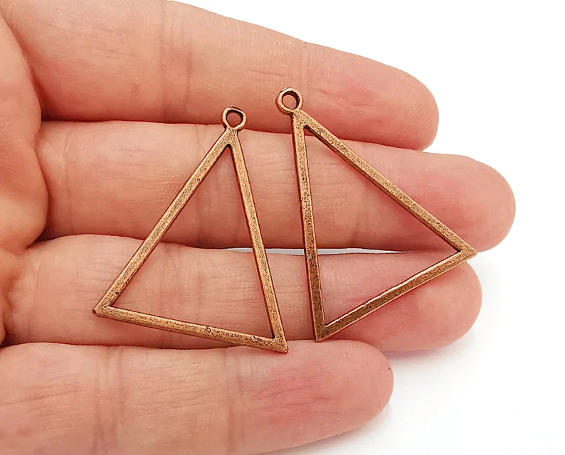 5 Copper Charms Antique Copper Plated Charms (39x31mm) G21631