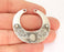 2 Silver Charms Blank Bezel Resin Bezel Mosaic Mountings Antique Silver Plated Charms (40x39mm) (10x8mm Bezel Size) G22168