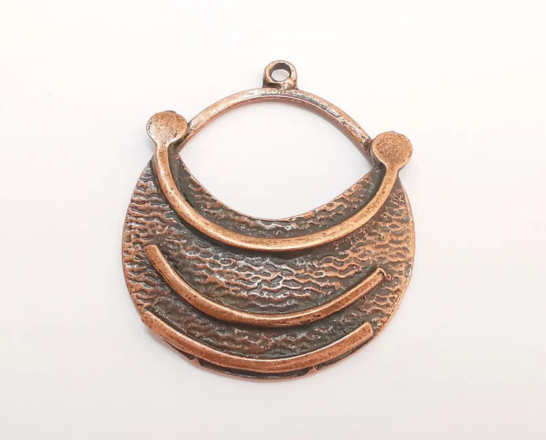 Antique Copper Medallion Pendant Antique Copper Plated Pendant (58x47mm) G22212