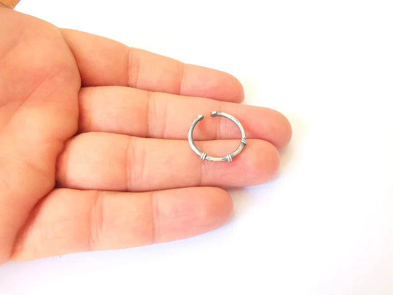 Sterling Silver Ring 925 Antique Silver Setting, Adjustable Ring Band G30191