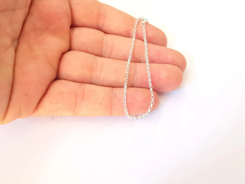 Sterling Silver Finished Bracelet Chain Rolo Chain Bangle Chain 925 Solid Silver Ready ball chain (17cm-6,6inch) G30196