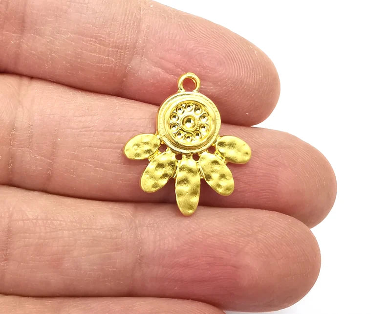 Flower Leaf Charms Gold Plated Charms (23x21mm) G27591