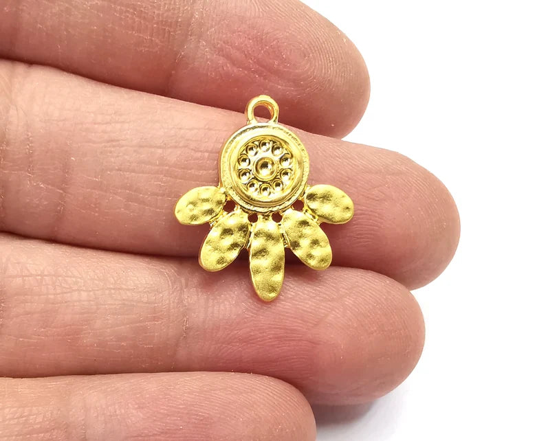 Flower Leaf Charms Gold Plated Charms (23x21mm) G27591