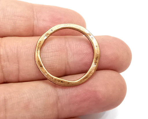 Hoop Frame, Connector , Round Charms Jewelry Parts, Bracelet Component, Antique Copper Plated Metal Finding (34mm) G35334