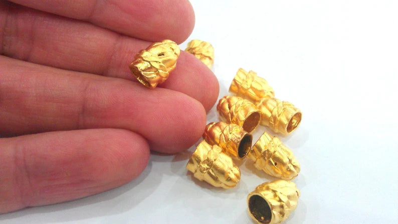 2 Gold Plated Brass Cones , Findings (12x9mm) G20398