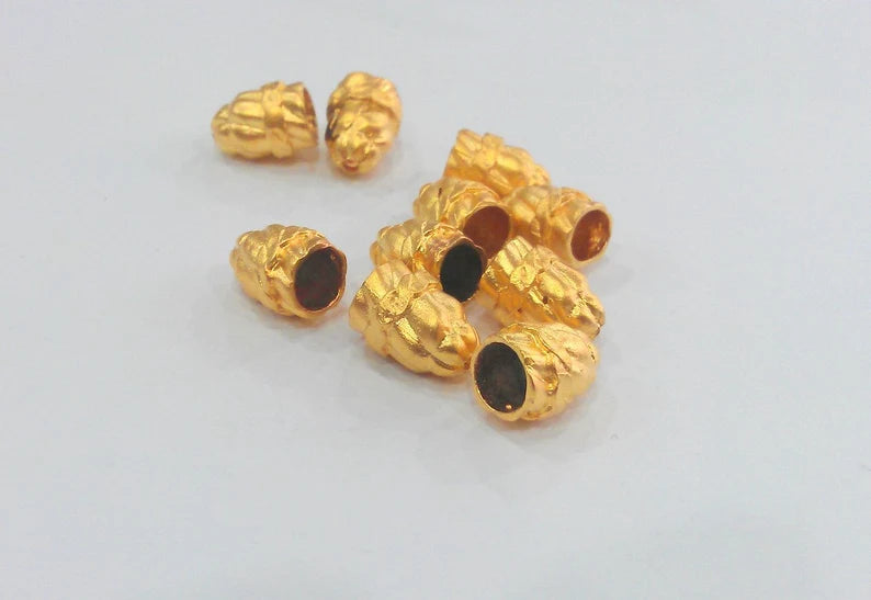 2 Gold Plated Brass Cones , Findings (12x9mm) G20398