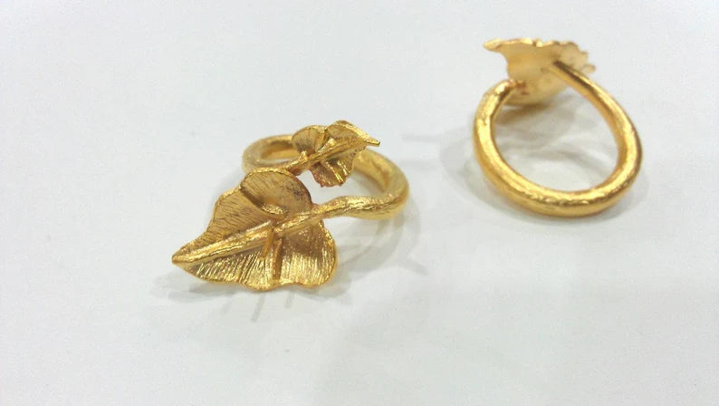 Adjustable Ring Blank (6mm Blank) , Gold Plated Brass Findings G17937