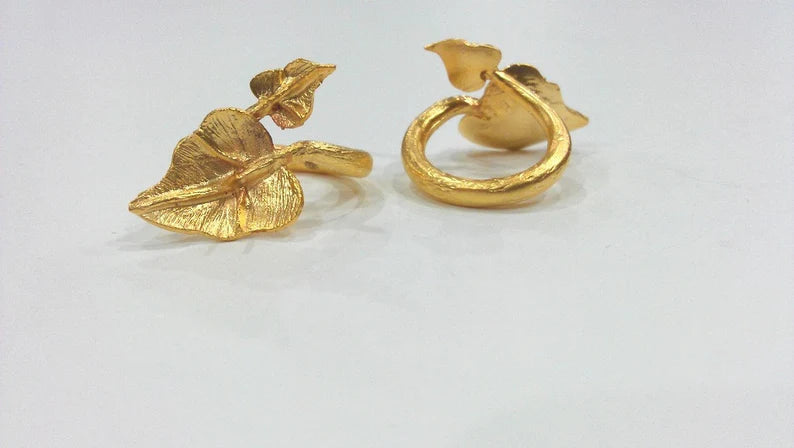 Adjustable Ring Blank (6mm Blank) , Gold Plated Brass Findings G17937