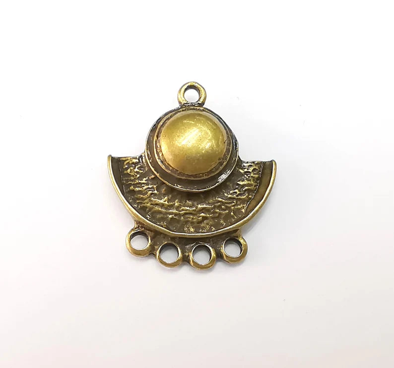 Unique Connector Charms, Antique Bronze Plated (28x25mm) G29031