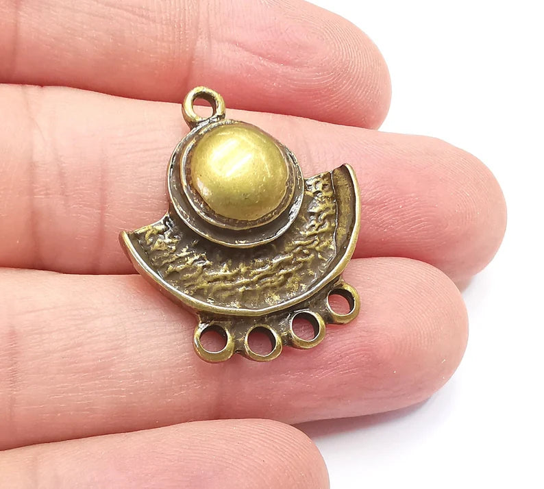 Unique Connector Charms, Antique Bronze Plated (28x25mm) G29031