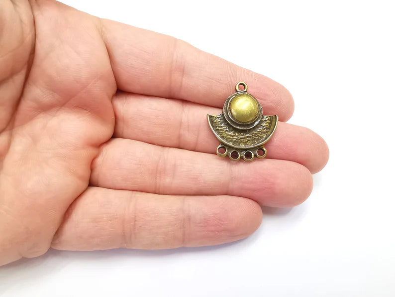 Unique Connector Charms, Antique Bronze Plated (28x25mm) G29031