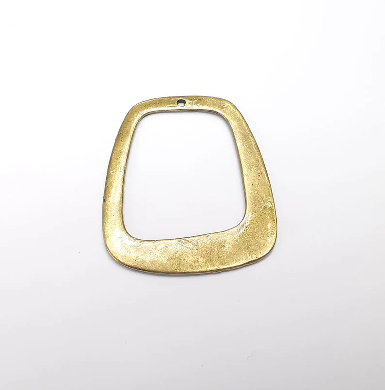 Rectangle Charm, Antique Bronze Plated Charms (43x36mm) G29422