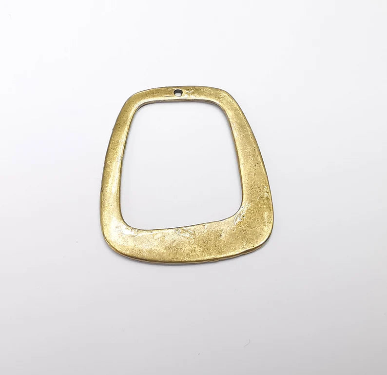 Rectangle Charm, Antique Bronze Plated Charms (43x36mm) G29422