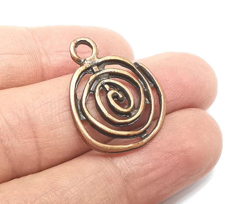 2 Swirl Charms Antique Copper Plated (27x22mm) G29824