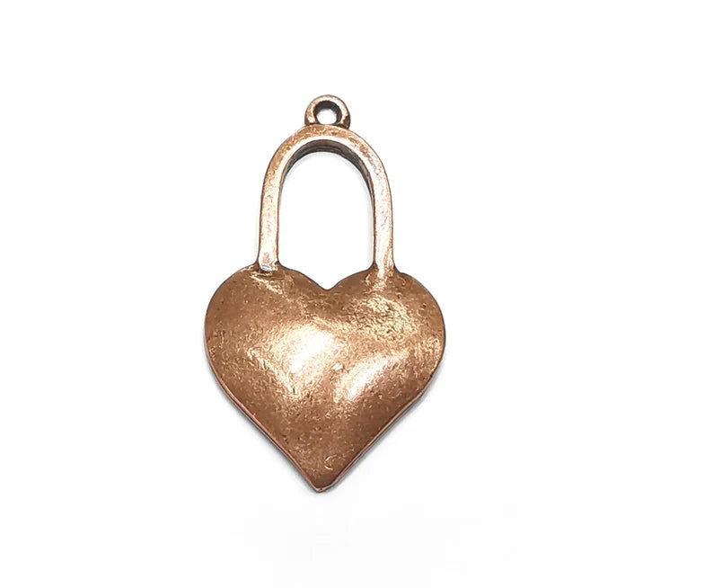 Heart Charms, Dangle Charms Antique Copper Plated (38x21mm) G29861