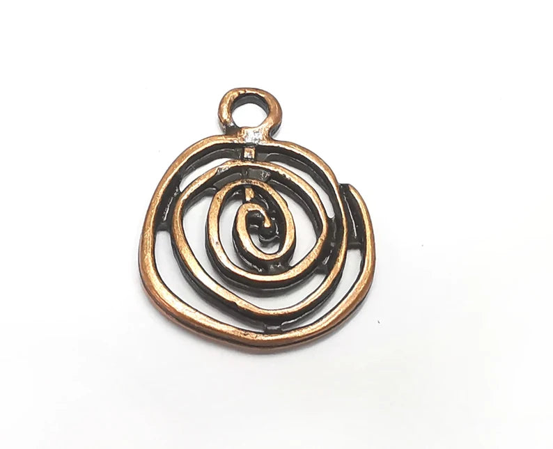 2 Swirl Charms Antique Copper Plated (27x22mm) G29824