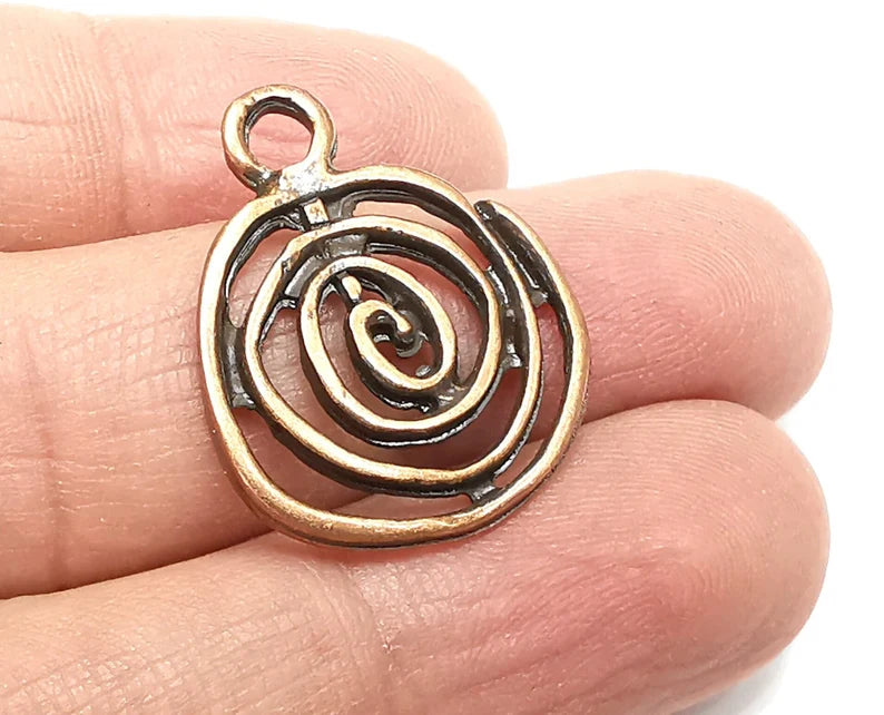 2 Swirl Charms Antique Copper Plated (27x22mm) G29824