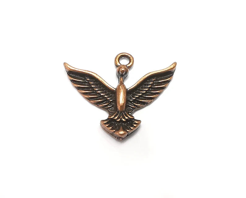 5 Bird Charms Antique Copper Plated (24x20mm) G29825