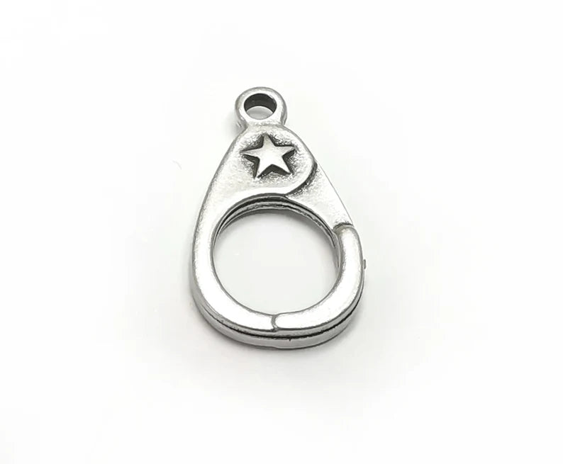 Star Charms, Antique Silver Plated Charms (22x12mm) G29851