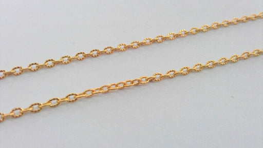 1 mt Gold Cable Chain (3x4 mm) Gold Plated Chain 1 Meter - 3.3 Feet G19165