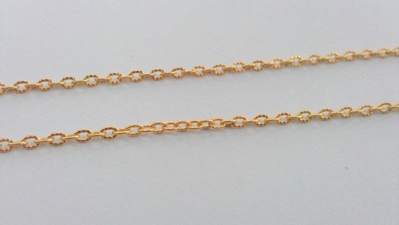 1 mt Gold Cable Chain (3x4 mm) Gold Plated Chain 1 Meter - 3.3 Feet G19165