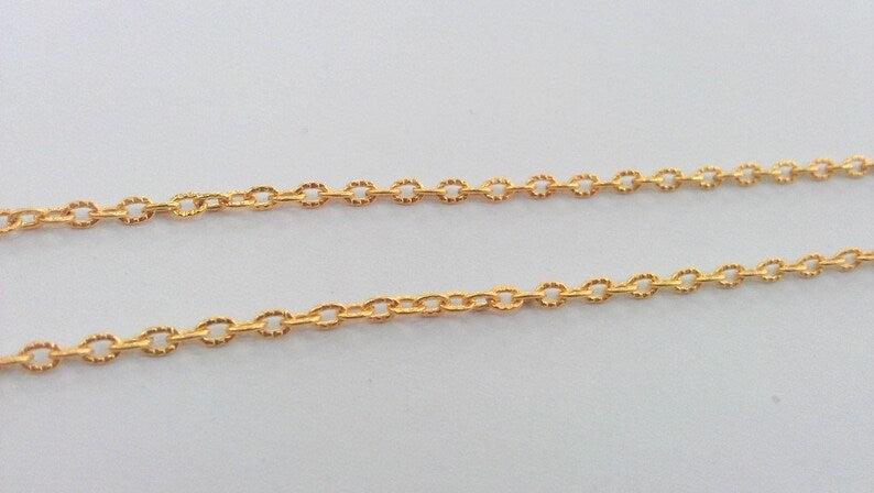 1 mt Gold Cable Chain (3x4 mm) Gold Plated Chain 1 Meter - 3.3 Feet G19165